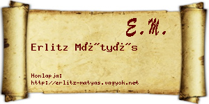 Erlitz Mátyás névjegykártya